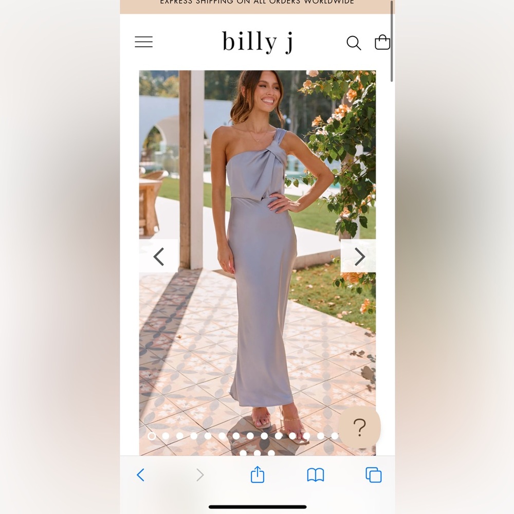 Billy j steel blue one shoulder dress size 8 / Small . New with tags